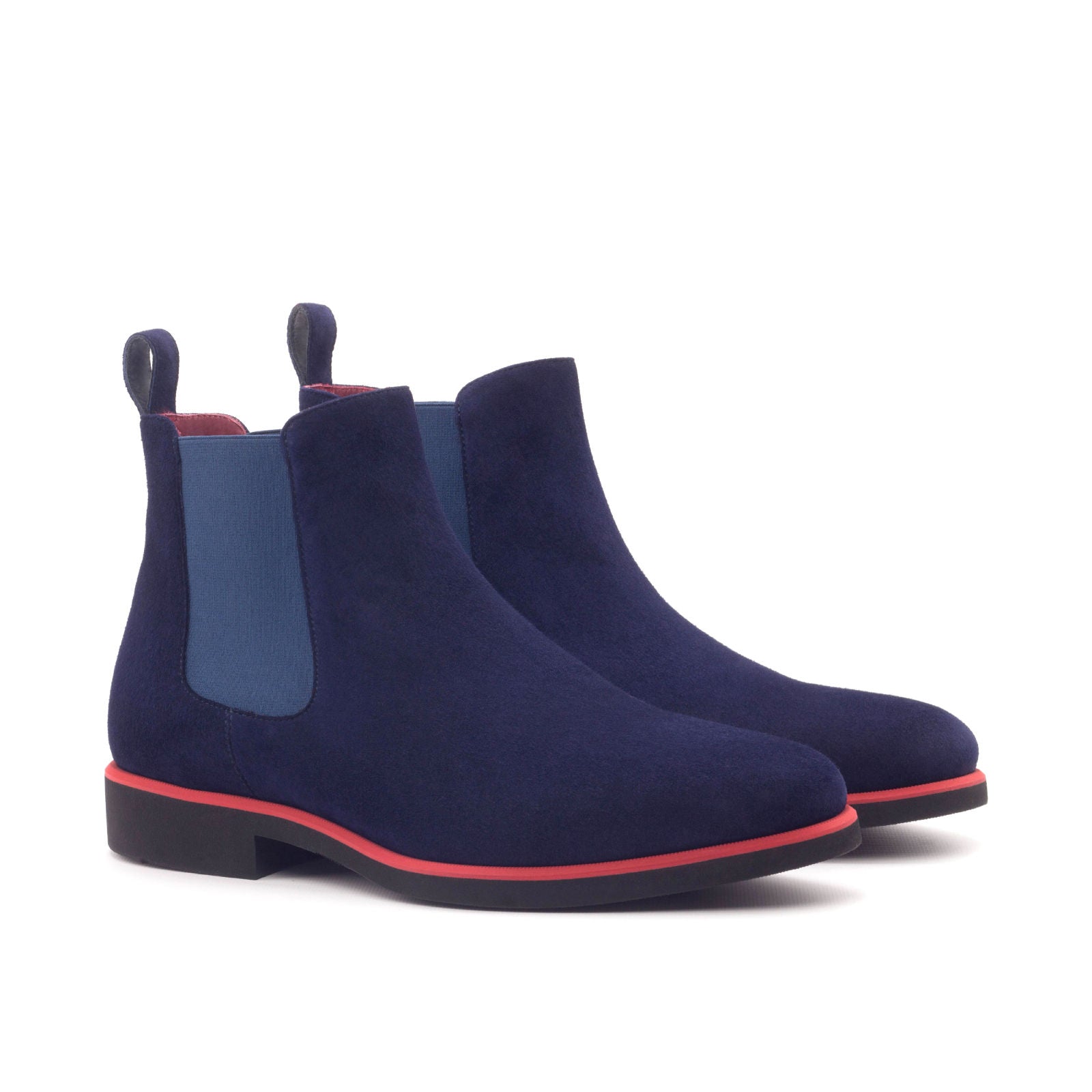 Marineblaue Chelsea-Stiefel aus Wildleder