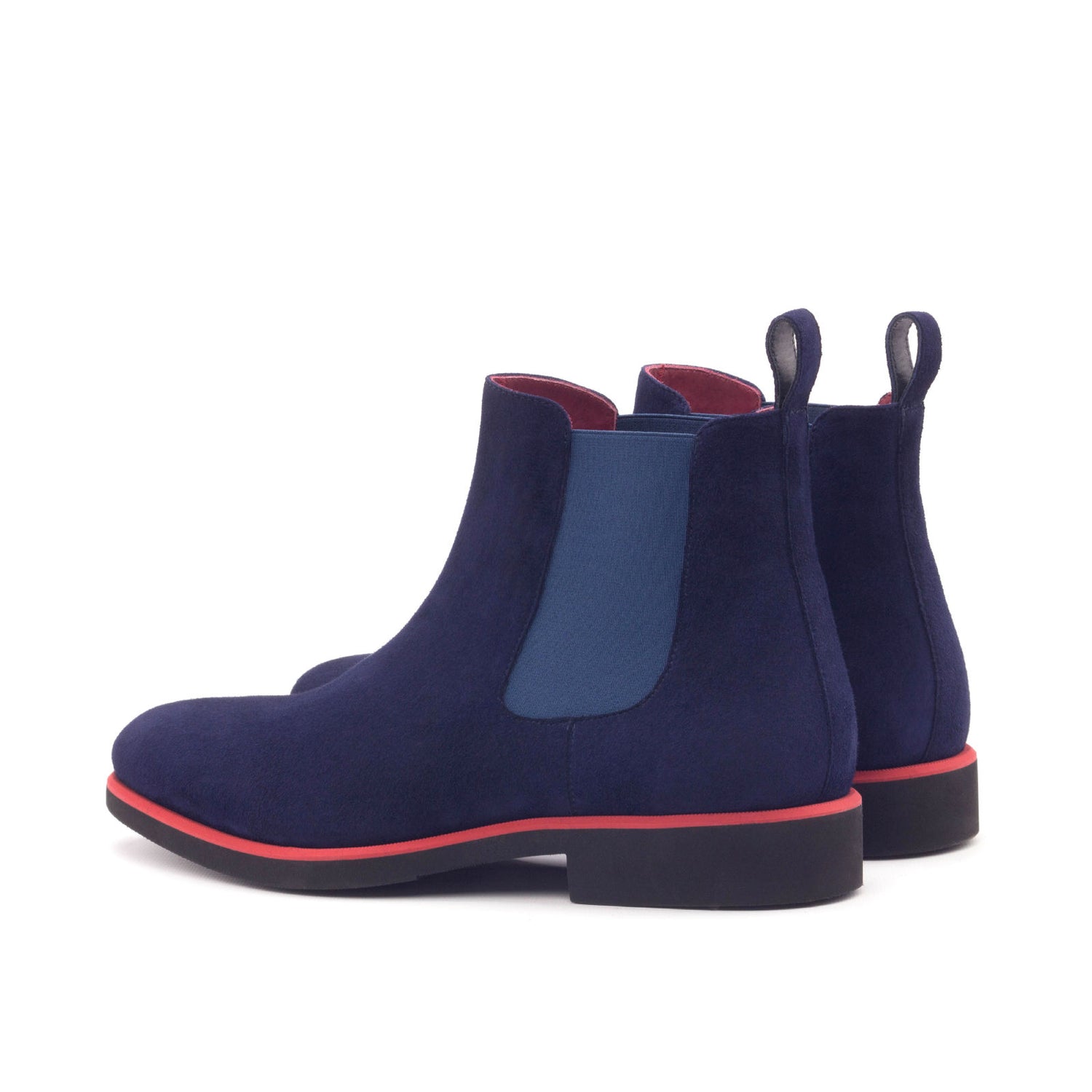 Marineblaue Chelsea-Stiefel aus Wildleder