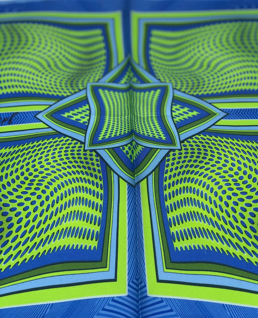 Illusion Blue Iris Pocket Square