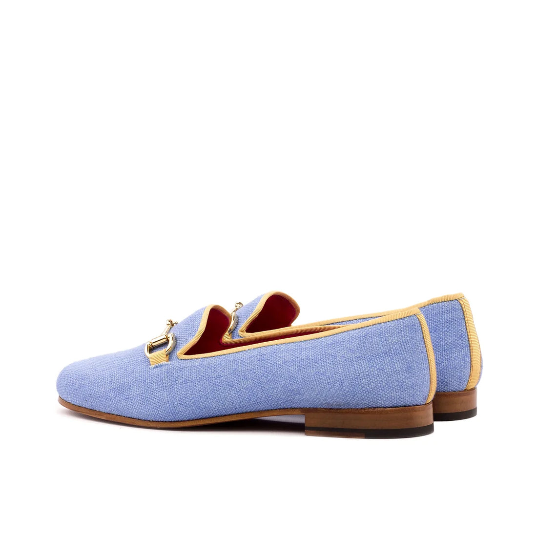 Himmelblauer Delayla-Loafer aus Leinen für Damen