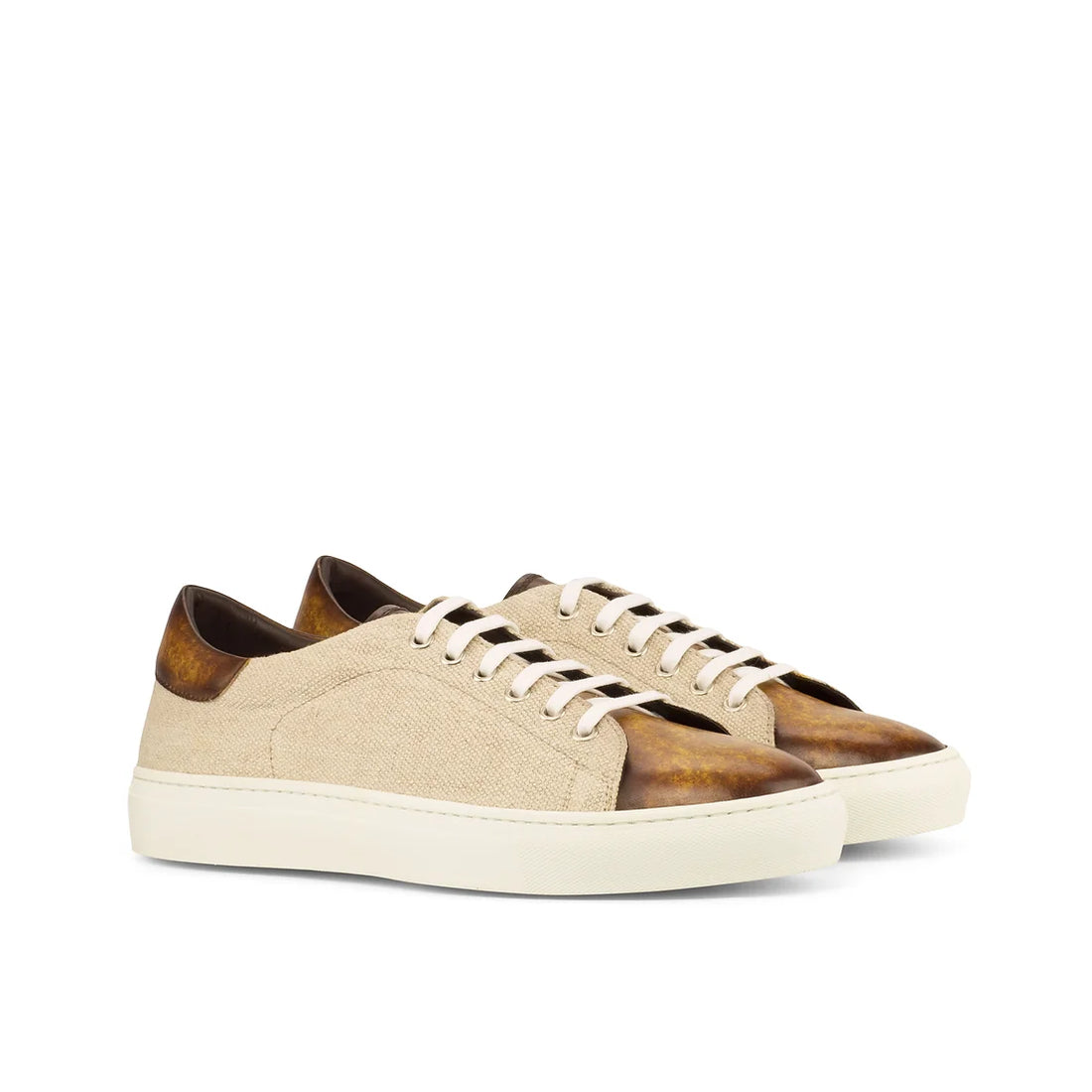 Ice Cognac Linnen Patina Trainer