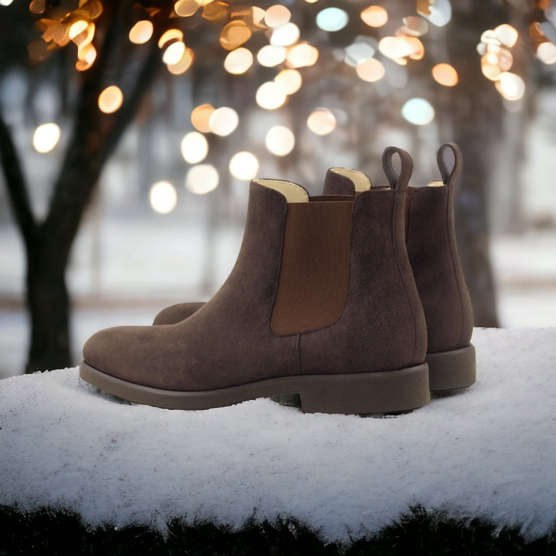 Mocha Suede Chelsea Boots