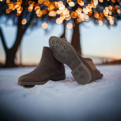 Mocha Suede Chelsea Boots