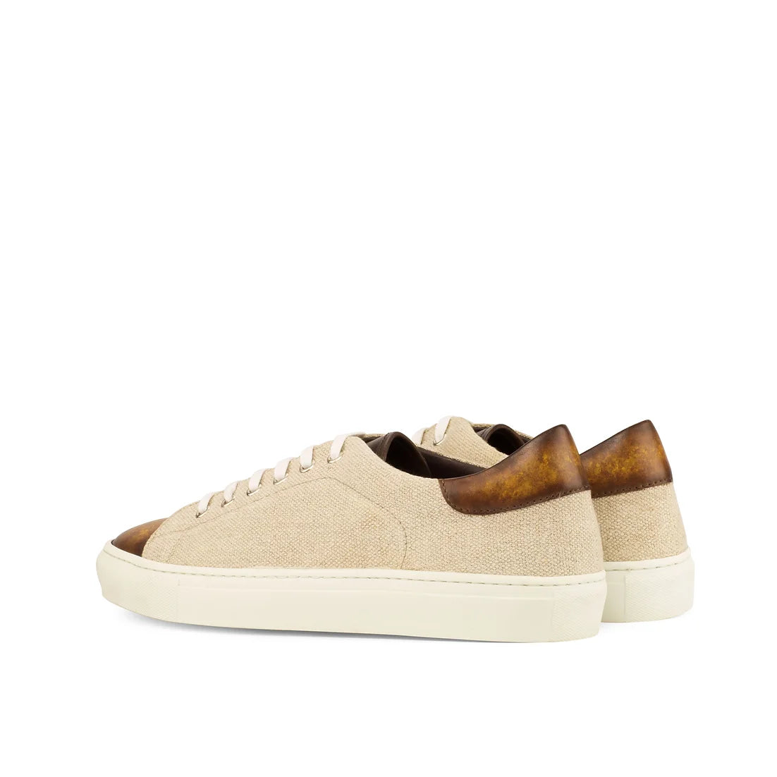 Ice Cognac Linen Patina Trainer