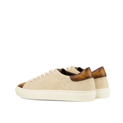 Ice Cognac Linen Patina Trainer