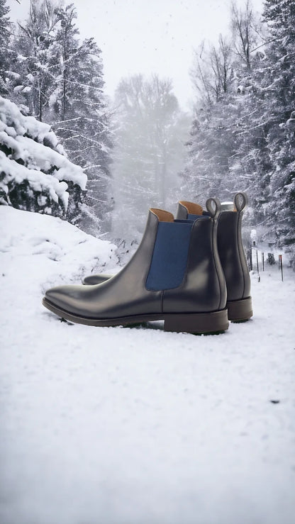 Navy Chelsea Boots