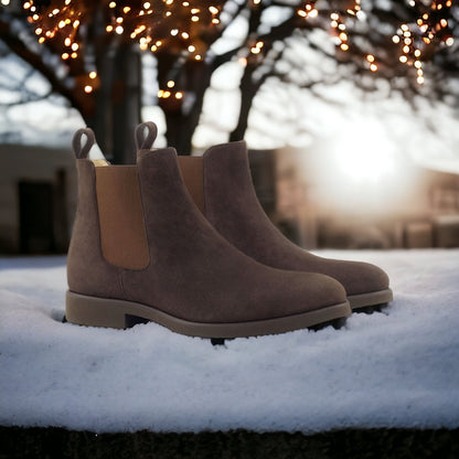 Mocha Suede Chelsea Boots