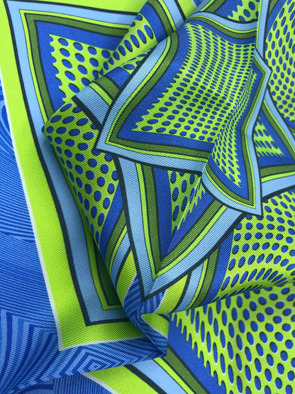 Illusion Blue Iris Pocket Square