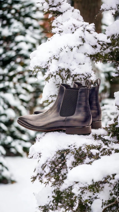 Chelsea-Stiefel aus Zinn mit Patina