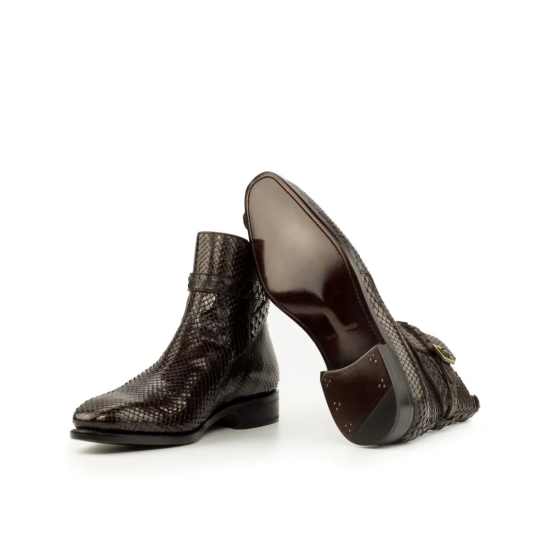 Tobacco Exotic Python Jodhpur Boots