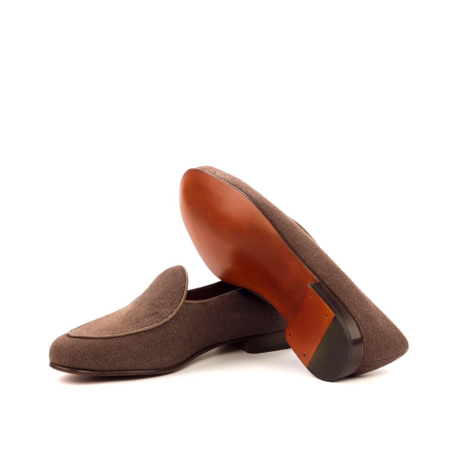 Belgischer Loafer aus Mokka-Leinen