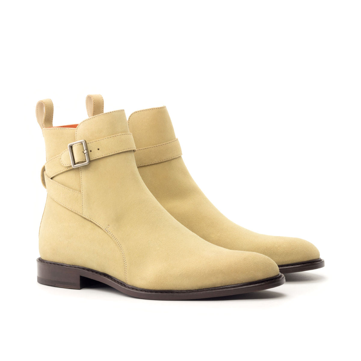 Sandfarbene Jodhpur-Stiefel aus Wildleder