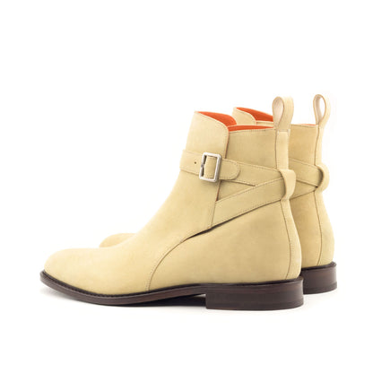 Sandfarbene Jodhpur-Stiefel aus Wildleder