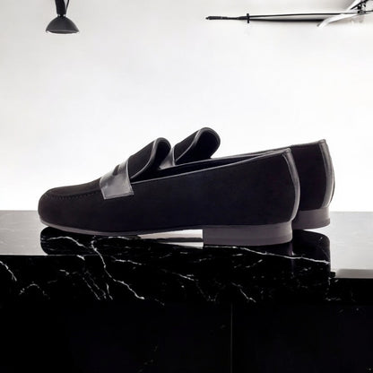 Black Suede Wellington Loafer