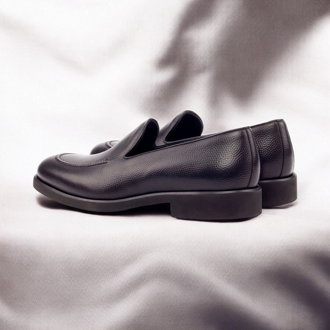 Black Pebble Grain Loafer